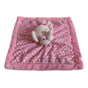 Carters Pink Elephant Polka Dots Plush Toy Baby Security Blanket Lovey